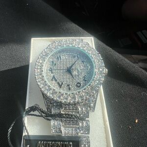 Pavé Crystal Silver-Tone Bracelet Watch